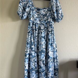 Abercrombie & Fitch Blue Floral Midi Dress